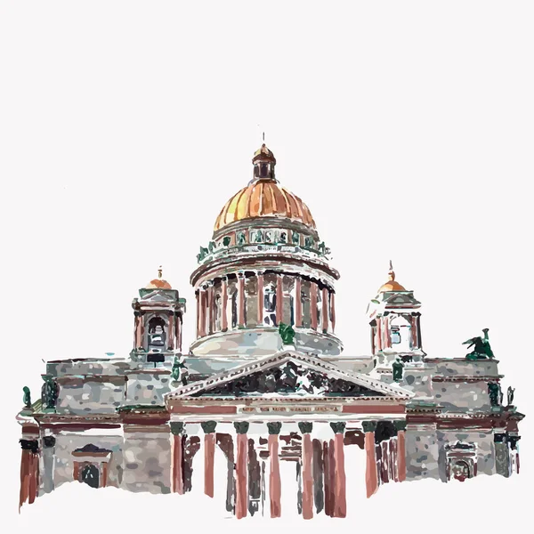St. Isaacs Kathedraal van Sint-Petersburg Rusland — Stockvector