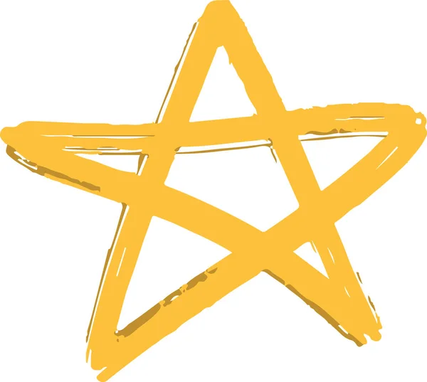 Sarı el çizilmiş yıldız 