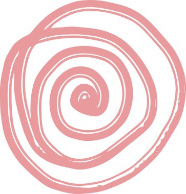 Çizgi pembe spiral, karalama çocuk tarzı.