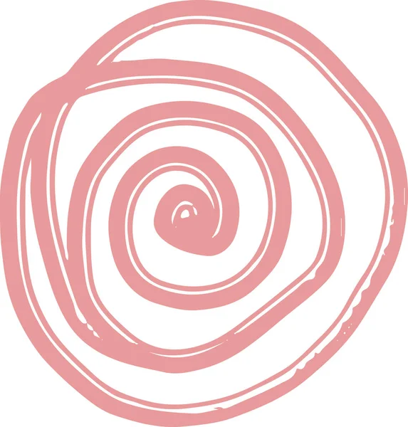 Çizgi pembe spiral, karalama çocuk tarzı.