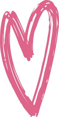 Pembe el çizilmiş kalp.