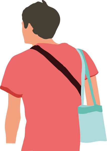  мальчик стоит с эко-сумкой