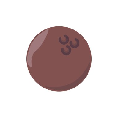 Hindistan cevizi yassı ikonu. Ağ için renkli resim. Çizgi vuruş. Hindistan cevizi beyaz arka planda izole edilmiş. Vektör Eps10