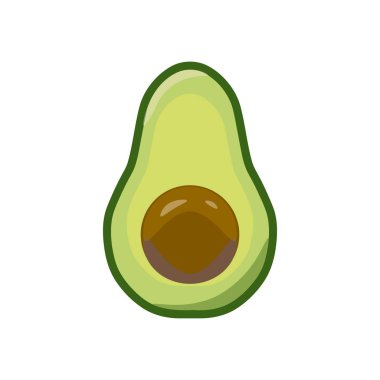 Avokado yassı ikonu. Ağ için piktogram. Çizgi vuruş. Beyaz arka planda izole edilmiş. Vektör Eps10