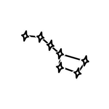 Takımyıldızı düz simgesi. Ağ için Galaksi Pictogramı. Çizgi vuruş. Beyaz arka planda izole edilmiş. Uzay vektörü eps10