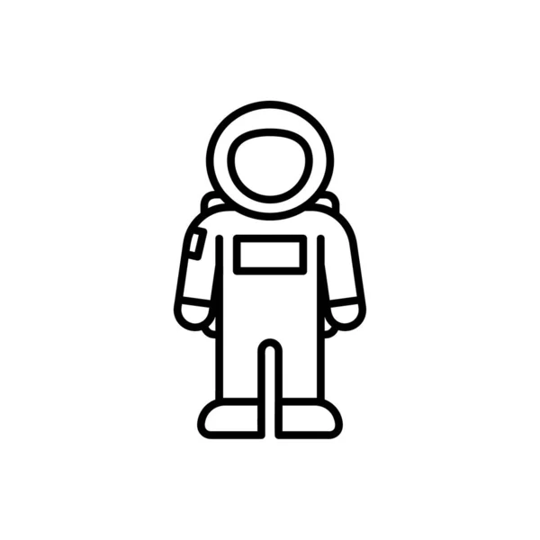 宇宙飛行士フラットアイコン ウェブ用のピクトグラム ラインストローク 白い背景に隔離されている ベクトルEps10 — ストックベクタ