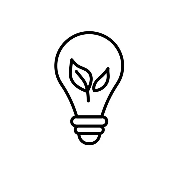 Lampe Ampoule Écologique Avec Logo Feuille Symbole Lampe Économie Énergie — Image vectorielle