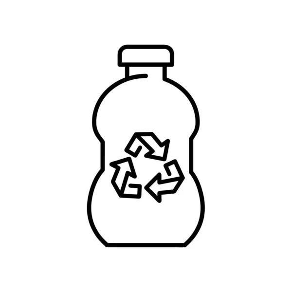 Afvalrecycling Icoon Vlakke Fles Pictogram Voor Web Lijnslag Eenvoudig Symbool — Stockvector