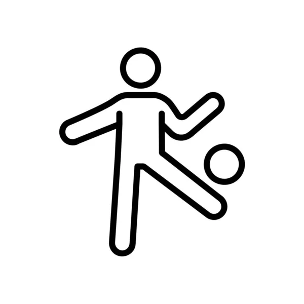 아이콘을 저글링 있어요 Flat Soccer Player Pictogram 입니다 스트로크 배경에서 — 스톡 벡터