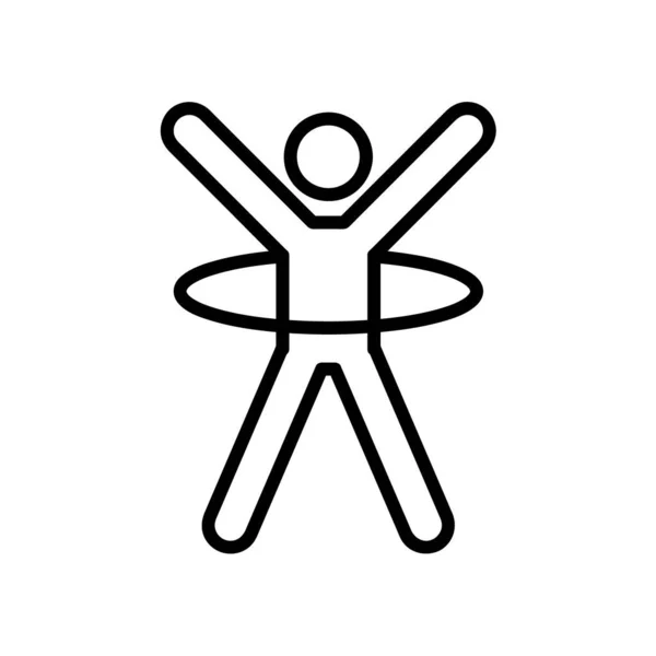 Гимнастка Плоская Икона Фитнес Пиктограмма Паутины Инсульт Спортивный Человек Изолирован — стоковый вектор