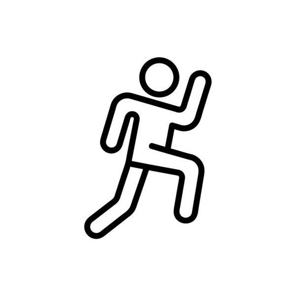 Turnerin Flach Fitness Piktogramm Für Das Web Linienschlag Sportler Isoliert — Stockvektor