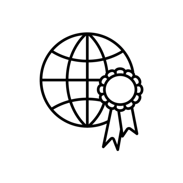 Иконка Сертификата Лицензионная Пиктограмма Интернета Инсульт Простой Символ Изолирован Белом — стоковый вектор