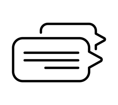 Sohbet ikonu. İnsanların konuşma baloncuğuyla konuşması. Siyah vuruş beyaz arka planda izole edilmiş. Vektör sohbet pictogram eps10