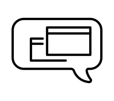 Sohbet ikonu. İnsanların konuşma baloncuğuyla konuşması. Siyah vuruş beyaz arka planda izole edilmiş. Vektör sohbet pictogram eps10