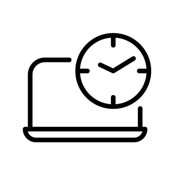 Aygıt Ekranında Zaman Simgesi Saat Piktogramı Için Düz Sembol Çizgi — Stok Vektör