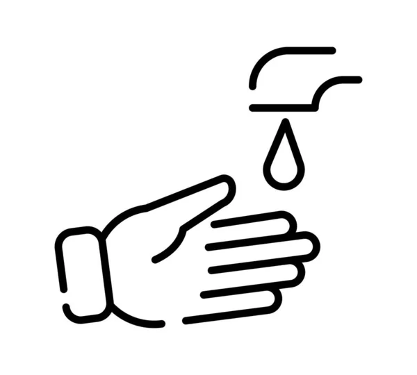 Руки Моют Плоскую Иконку Пиктограмма Паутины Инсульт Изолированный Белом Фоне — стоковый вектор