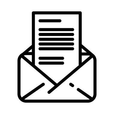 Posta simgesi. Web için resimli mesaj gönder. Çizgi vuruş vektörü ep10. Beyaz arka planda izole edilmiş basit bir logo sembolü. Özet simgesi 