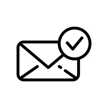 Posta simgesi. Web için resimli mesaj gönder. Çizgi vuruş vektörü ep10. Beyaz arka planda izole edilmiş basit bir logo sembolü. Özet simgesi 