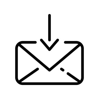 Posta simgesi. Web için resimli mesaj gönder. Çizgi vuruş vektörü ep10. Beyaz arka planda izole edilmiş basit bir logo sembolü. Özet simgesi