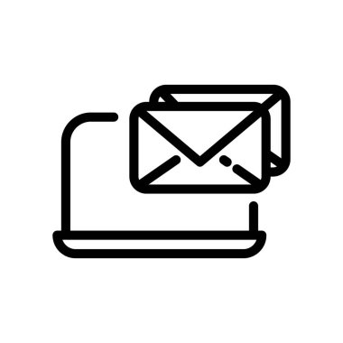 Posta simgesi. Web için resimli mesaj gönder. Çizgi vuruş vektörü ep10. Beyaz arka planda izole edilmiş basit bir logo sembolü. Özet simgesi