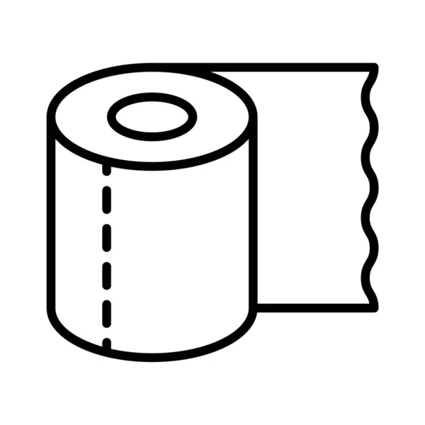 Paper Towel Icon Toilet Pictograms Web Line Stroke Isolated White — Stock Vector