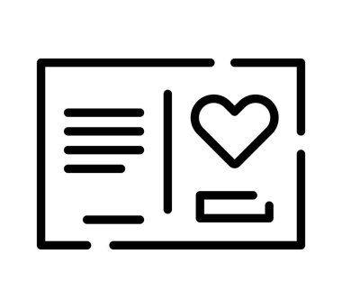 Evlilik belgesi ikonu. Ağ için düz kalp resmi. Çizgi vuruş. Beyaz arka planda izole edilmiş basit eller sembolü. Taslak simge vektörü ep10