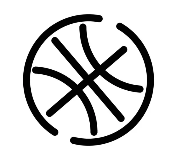 Icône Ballon Basket Pictogramme Plat Vecteur Illustration Stock Panneau Isolé — Image vectorielle