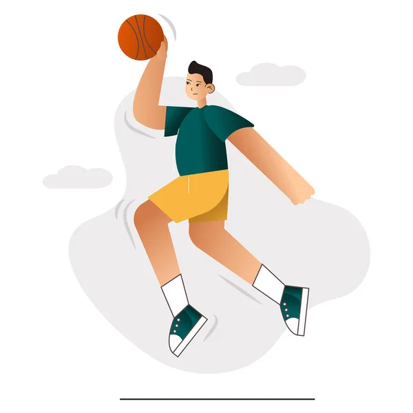 健康的男人玩球 积极的体育例证 在白色背景上孤立的载体P10 篮球运动 篮球运动 — 图库矢量图片
