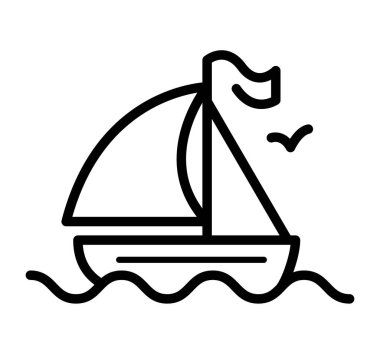 Geminin düz simgesi. Ağ için piktogram. Çizgi vuruş. Yaz tatili beyaz arka planda izole edilmiş. Macera yolculuğu vektörü eps10