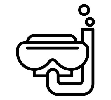 Dalgıç maskesi simgesi. Ağ için dalgıç piktogramı. Çizgi vuruş. Beyaz arka planda izole edilmiş. Vektör E10. Derin denize dal.