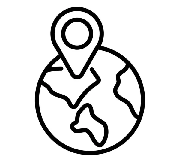 Připnout Ikonu Zeměkoule Symbol Dovolené Pro Turisty Ilustrace Cestovních Zásob — Stockový vektor