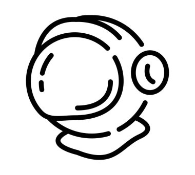 Cosmonaut helmet flat icon. Pictogram for web. Line stroke. Isolated on white background. Vector eps10