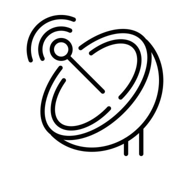 Space scanner radio antenna flat icon. Pictogram for web. Line stroke. Reciever isolated on white background. Vector eps10