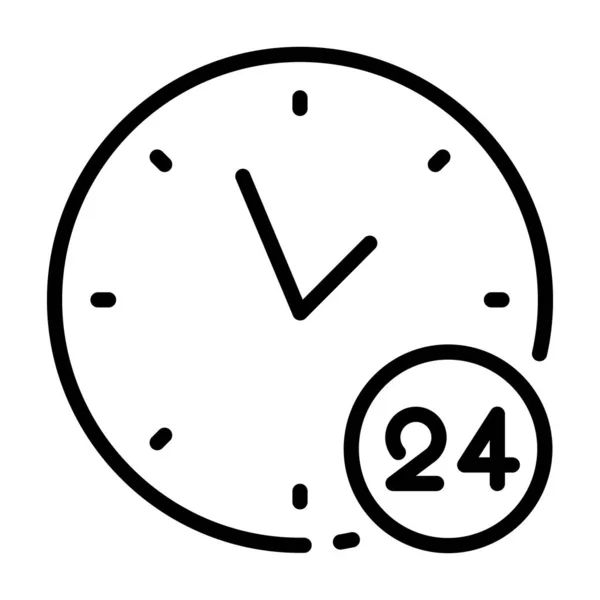 Ikona Zegara Piktogram Czasu Płaski Symbol Sieci Linia Uderzenia Odizolowany — Wektor stockowy