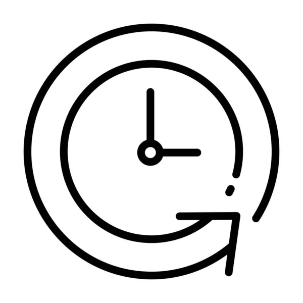Klocka Ikonen Tidskopiktogram Platt Symbol För Webben Linjeslag Isolerad Vit — Stock vektor