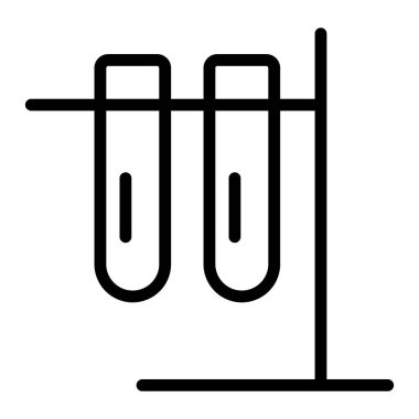 Test tüpü düz simgesi. Ağ için piktogram. Çizgi vuruş. Beyaz arka planda izole edilmiş. Vektör Eps10