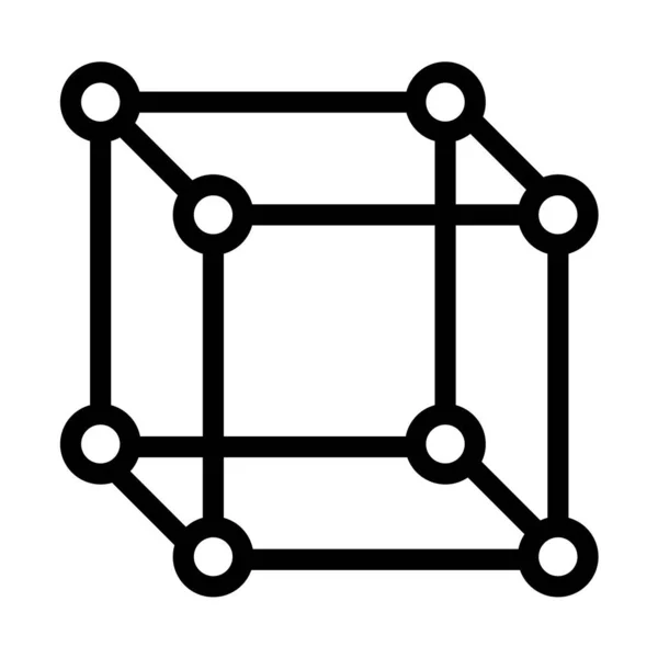 Molekylär Platt Ikon Piktogram För Webben Linjeslag Atom Symbol Isolerad — Stock vektor