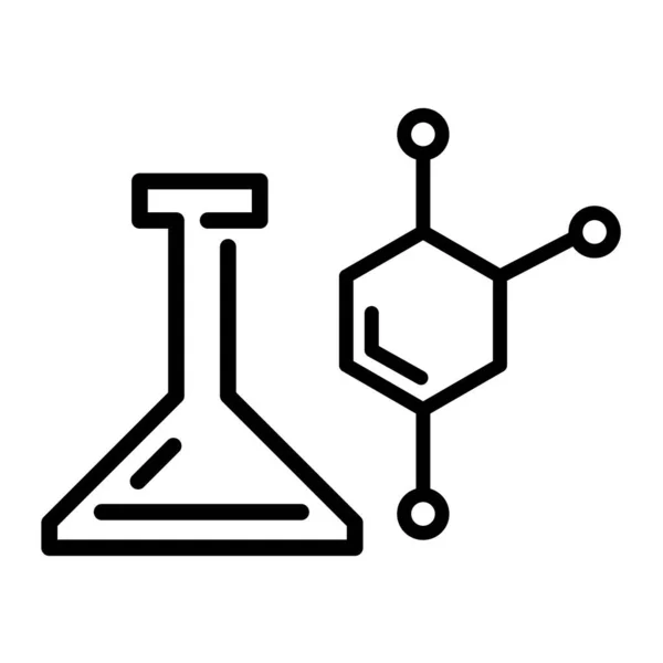 Tesztcső Lapos Ikon Piktogram Hálónak Szélütés Elszigetelve Fehér Háttérrel Kémiai — Stock Vector