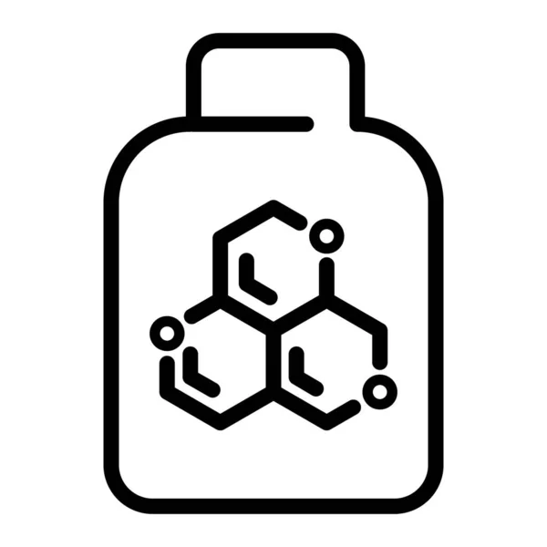Tablettenflasche Flach Symbol Piktogramm Für Web Linienschlag Vereinzelt Auf Weißem — Stockvektor