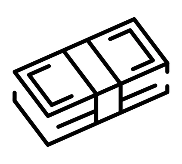 Stapel Von Geld Flach Symbol Dollar Piktogramm Für Web Linienschlag — Stockvektor