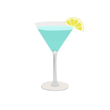 Vektör resmi, limonlu alkollü kokteyl.