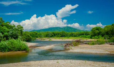 Wild rocks and rivers in the taiga