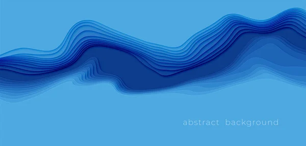 Cut out paper design style Blue abstract background. Blue papercut background for presentation, cover, banner, website template. Vector illustration — Stock Vector