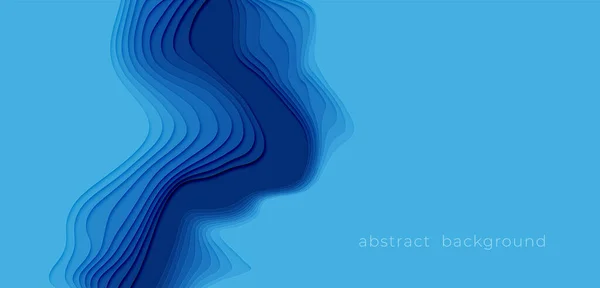 Schneiden Sie Papier Design-Stil Blue abstrakten Hintergrund. Blauer Papierschnitt-Hintergrund für Präsentation, Cover, Banner, Website-Vorlage. Vektorillustration — Stockvektor