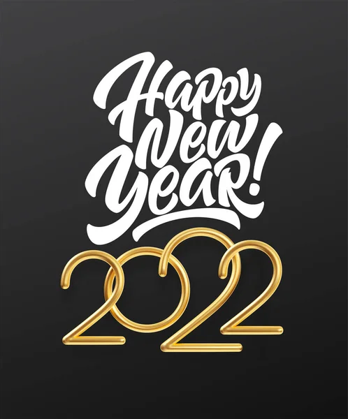 2022 Número 3d dourado. Feliz Ano Novo de 2022. Ilustração vetorial — Vetor de Stock