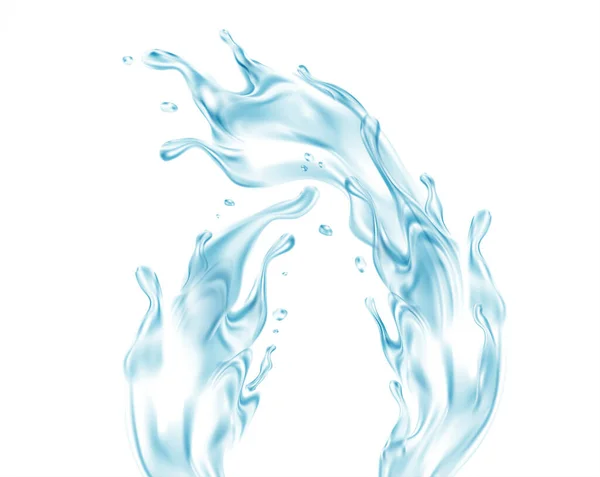 Een waterplons. Realistische transparante geïsoleerde plons water met druppels geïsoleerd op transparante achtergrond. Vectorillustratie — Stockvector