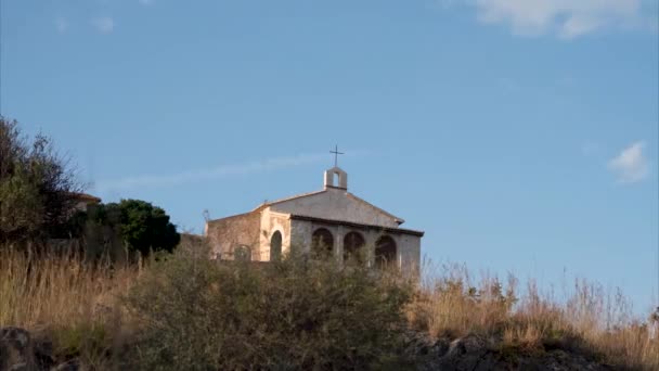 Eglise Dans Montagne Coucher Soleil Délai Imparti — Video