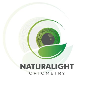 naturalight optometri logosu, yaprak ipliği ile yaratıcı vektör göz küresi