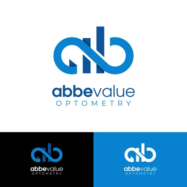 Abbe Value Optometrie Logo Kreative Idee Buchstaben Und Mit Diagrammtabellenvektor — Stockvektor