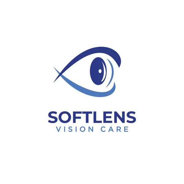 Softlinse Vision Care Logo Abstrakte Auge Side Sinnesvektor — Stockvektor